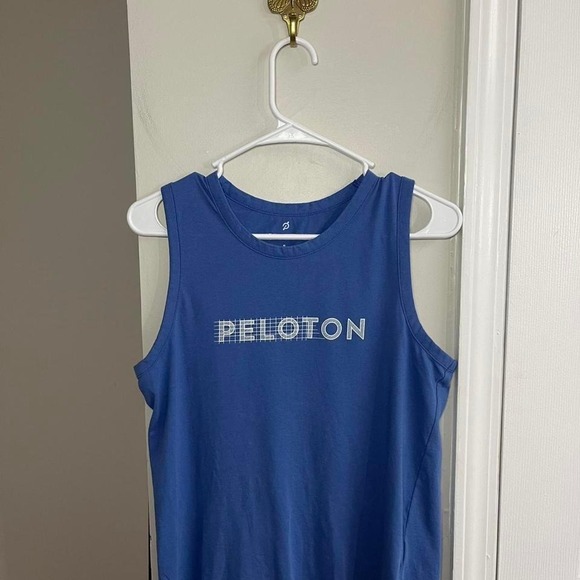 Peloton Tops - Peloton Mens Blue Make Your Mark Graphic Athletic Tank Top Size Small S